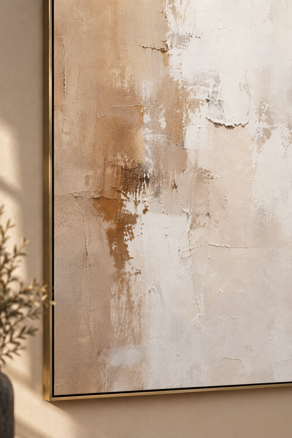 ALBA close-up showing distressed plaster texture and neutral tones