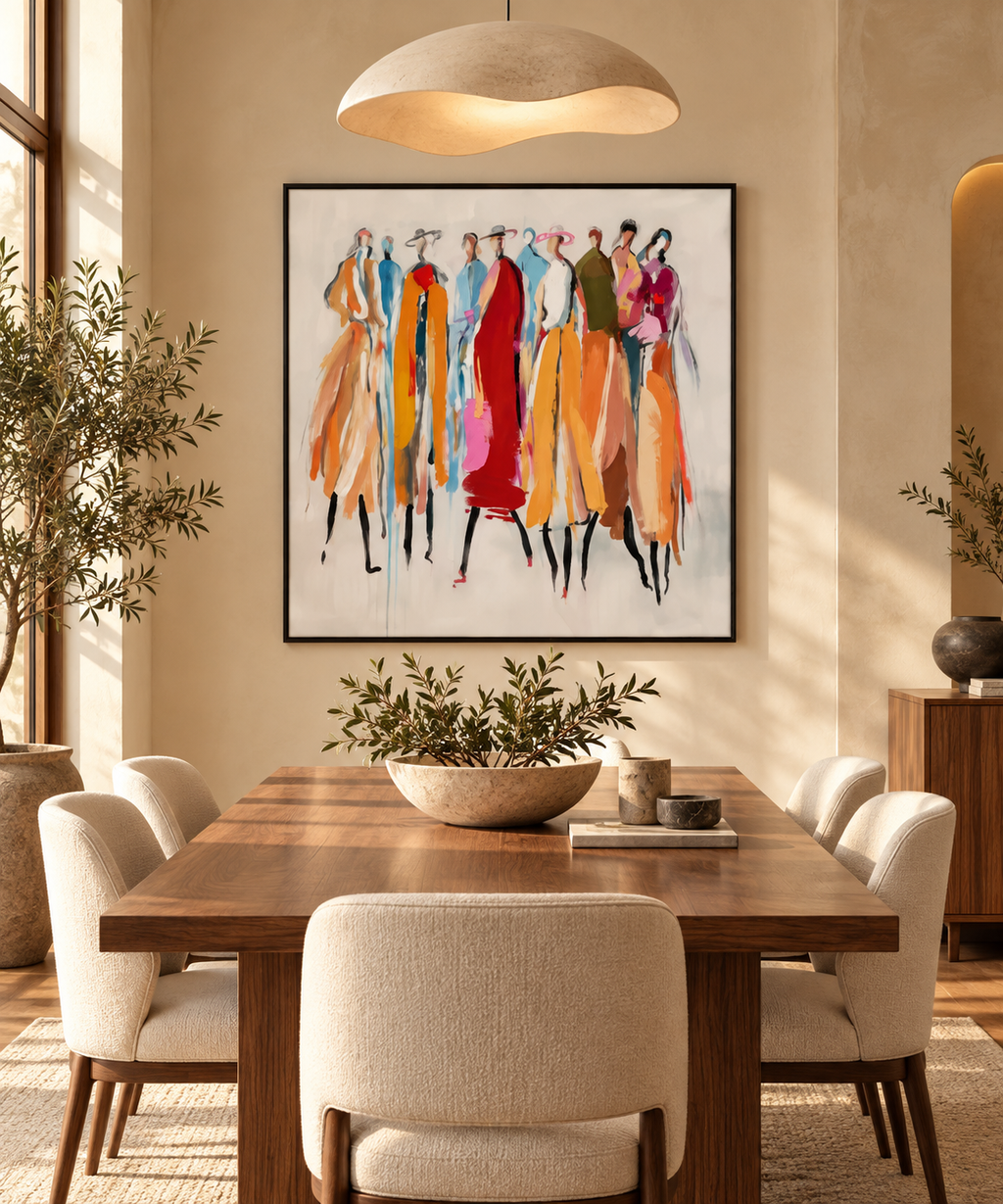 AMARA multicolor figurative Art Deco wall art — featured view
