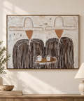 CALDERA black and ivory western duo textured wall art close-up