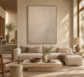 KANSO ivory textured wabi-sabi wall art above a neutral sofa