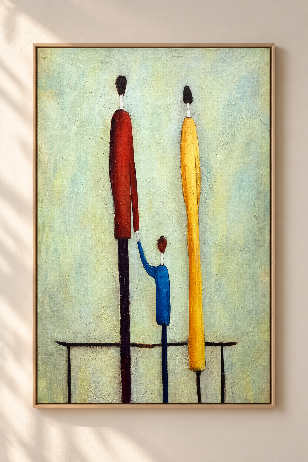LUMI soft green figurative abstract wall art — featured view
