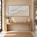 MARÉA textured coastal abstract wall art in a minimalist entryway