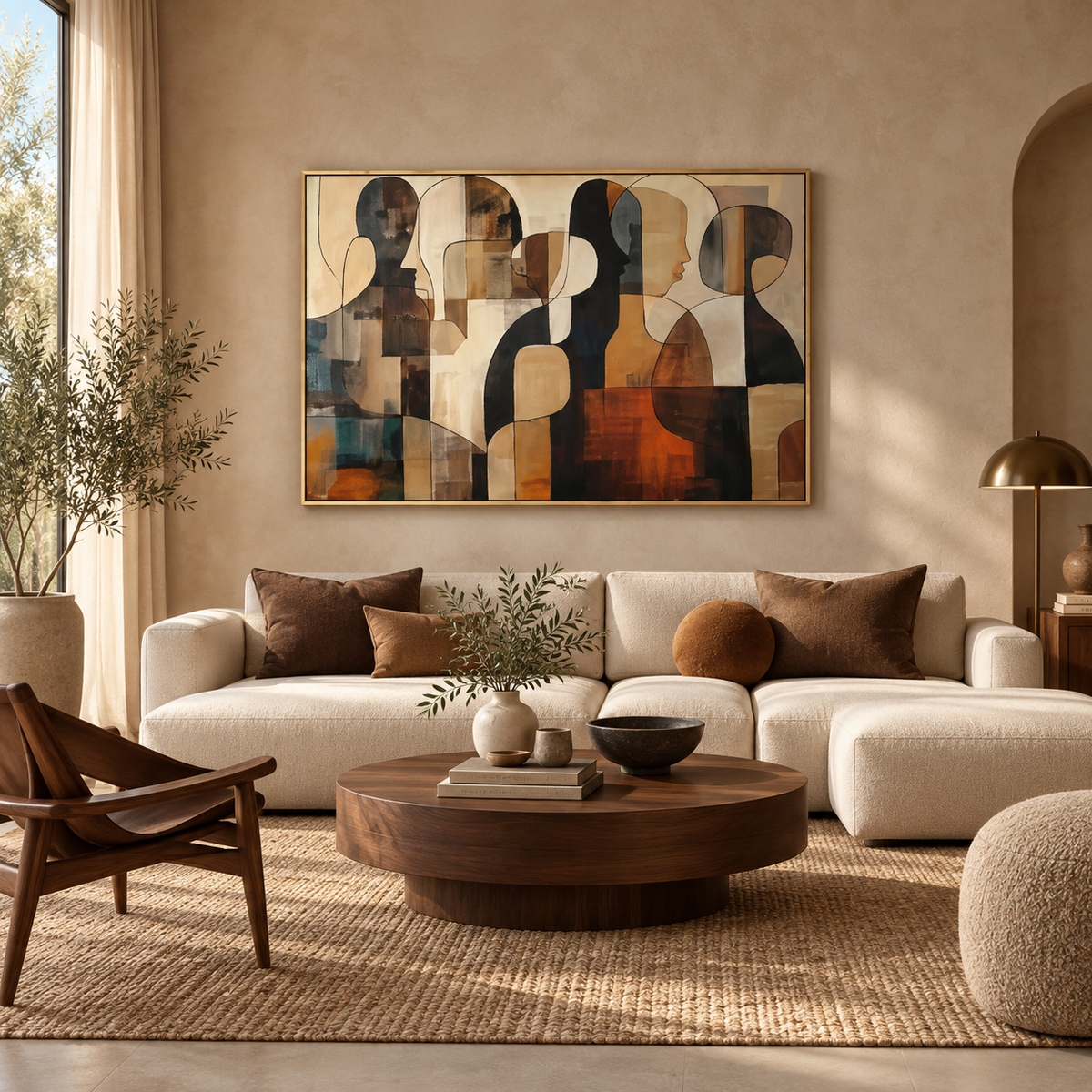 ORLA figurative abstract wall art in a contemporary European living room