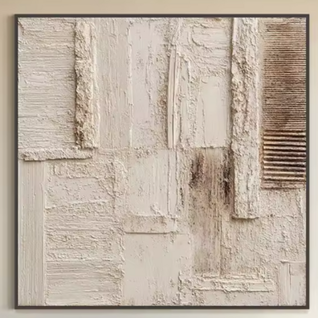 RELIVA beige ivory textured abstract wall art - original artwork