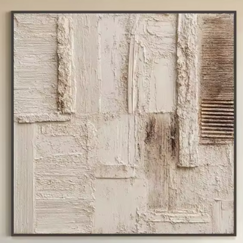 RELIVA beige ivory textured abstract wall art - original artwork