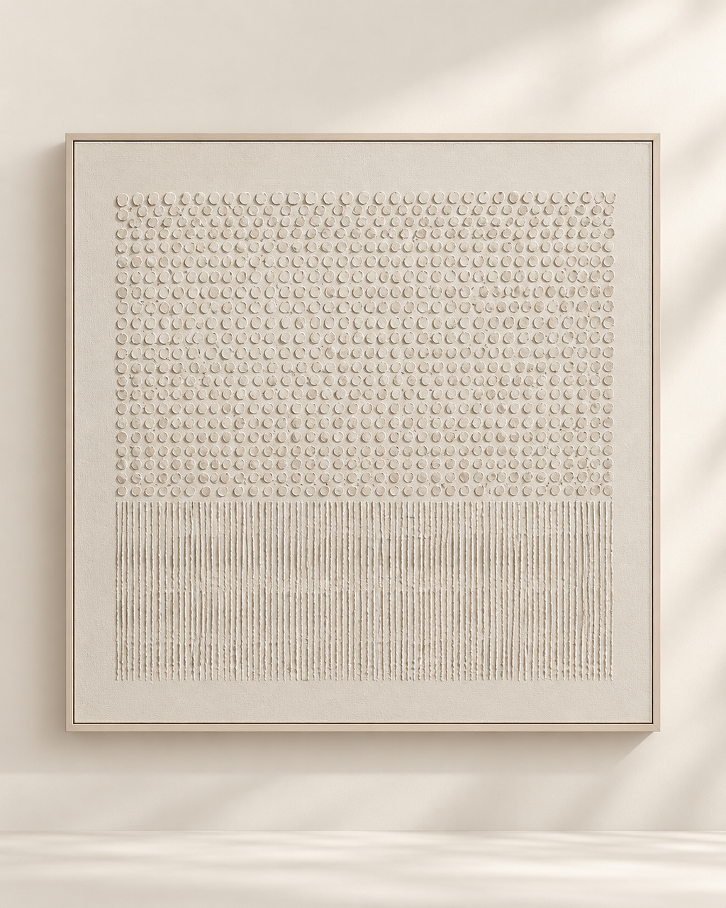 SOLVANE ivory 3D textured Wabi-Sabi wall art, front-facing hero image