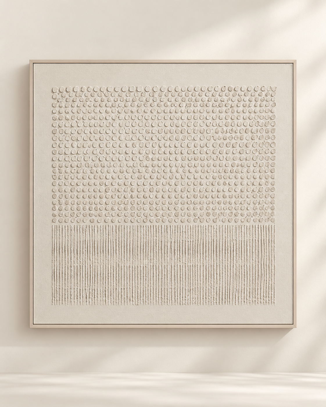 SOLVANE ivory 3D textured Wabi-Sabi wall art, front-facing hero image