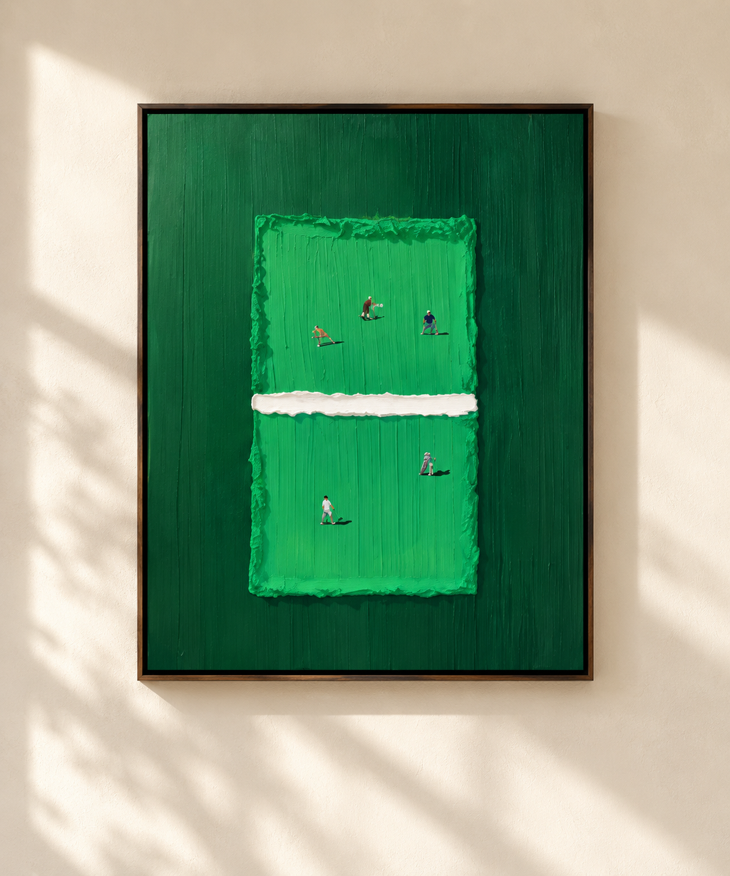 MIRELIA emerald green textured golf course wall art