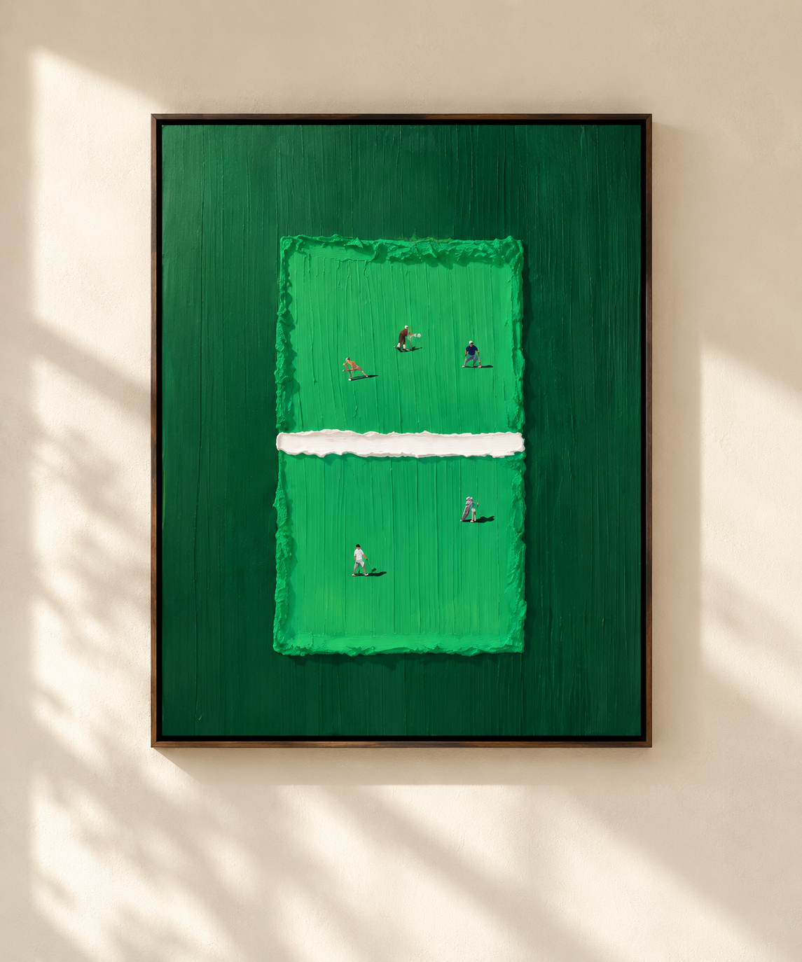 MIRELIA emerald green textured golf course wall art