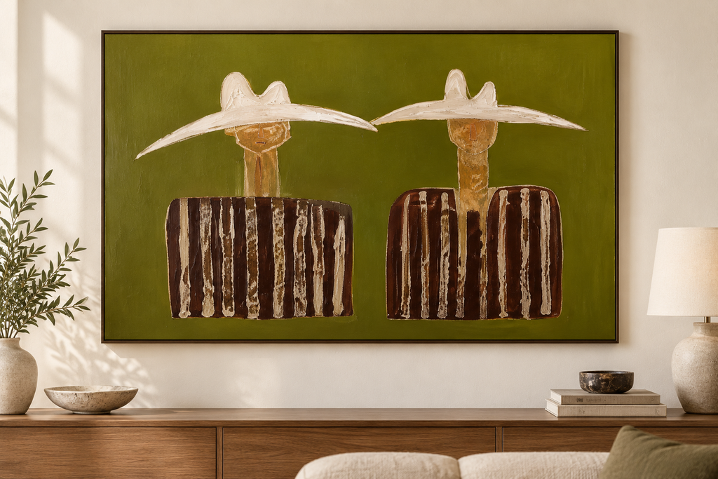 WESTARA olive green western duo textured wall art hero