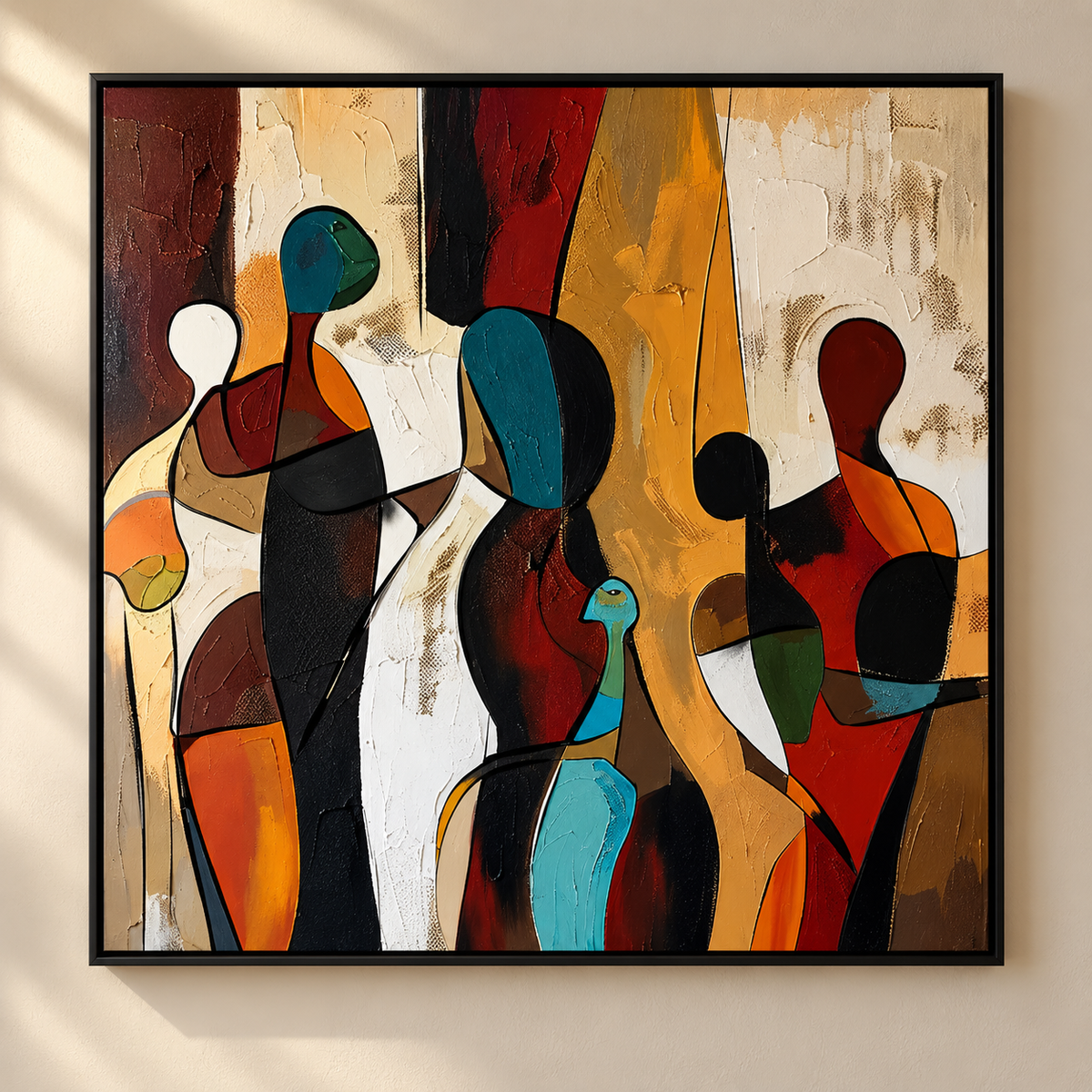 ZARIA multicolor figurative abstract wall art — featured view